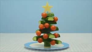 En kerstballen van cherrytomaten