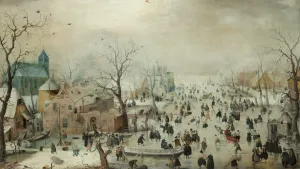 Winterlandschap met schaatsers van Hendrick Avercamp