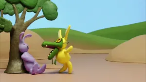 Met een krokodillenmasker