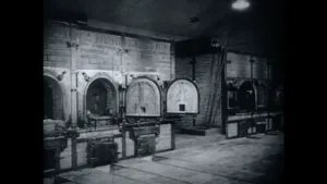Foto, zwart/wit, van ovens van vernietigingskampen, Buchenwald.