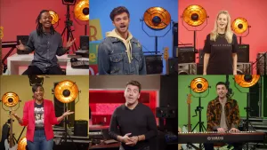 Een foto met zes losse foto's van: Jeangu, Edsilia en Duncan die meegedaan hebben aan het songfestival, Jan Smit en Chantal Janzen die het gepresenteerd hebben en Buddy, die een lied heeft geschreven. Ze zingen en Duncan speelt op een elektronische piano.