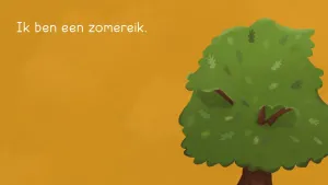 Een loofboom met eikels