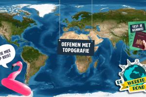 De wereld rond schoolplaat