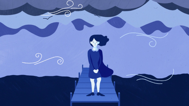 Depressief meisje animatie