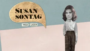 Plakboekstijl beeld van Susan Sontag