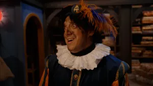 Pietje Paniek staat in het pakjesruim.