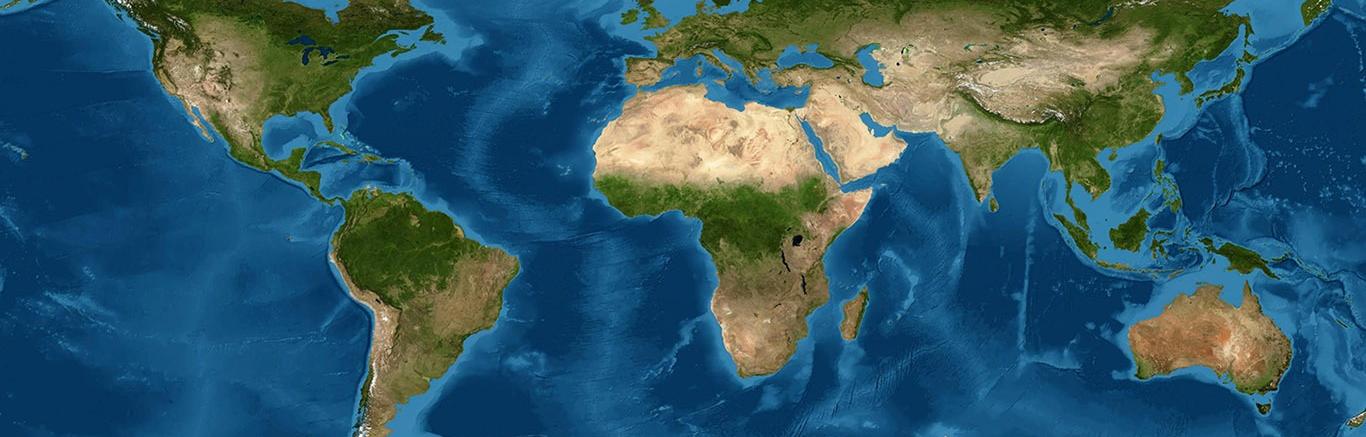 Satellietweergave van de aarde in het plat.