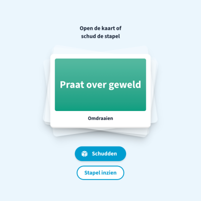 Een screenshot van de pagina met stellingen over geweld