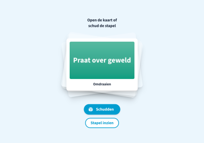 Een screenshot van de pagina met stellingen over geweld