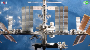 Een foto van ruimtestation ISS.