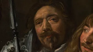 Portret van Frans Hals op zijn eigen schilderij.